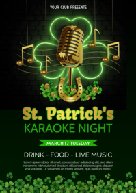 Preto St. Patrick's Day Karaoke Night A4 Template