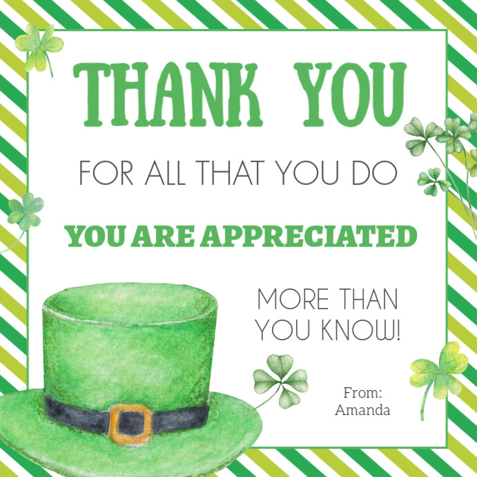 st patrick´s day Editable Appreciation Tags Template | PosterMyWall