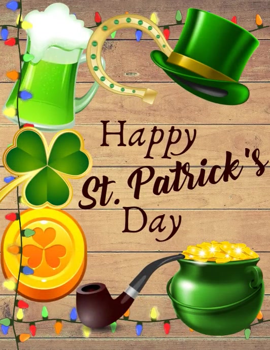 St Patrick's Day, Greetings Flyer (US Letter) template
