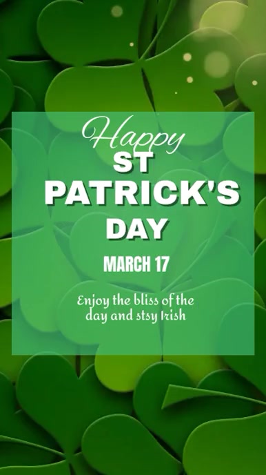 St Patrick's Day Best Wishes Ekran reklamowy (9:16) template