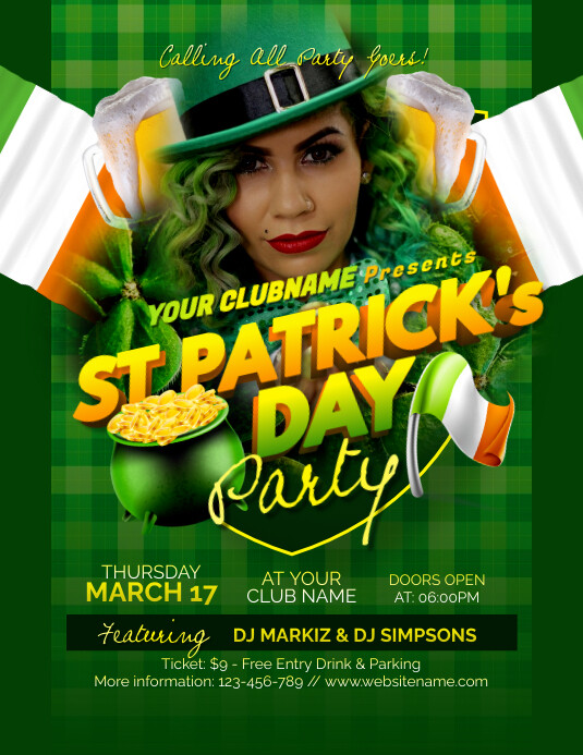 St Patrick's Day Party Flyer Template | PosterMyWall