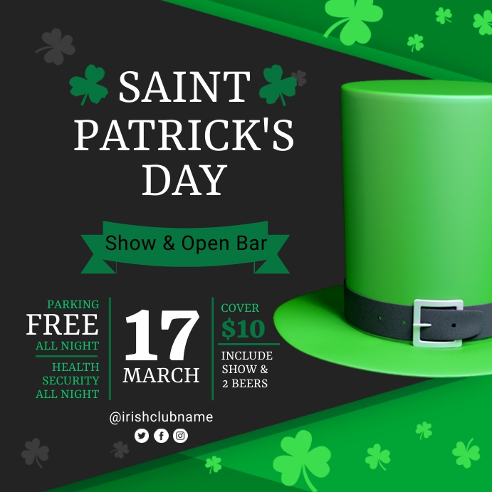 ST PATRICK'S DAY TEMPLATE | PosterMyWall