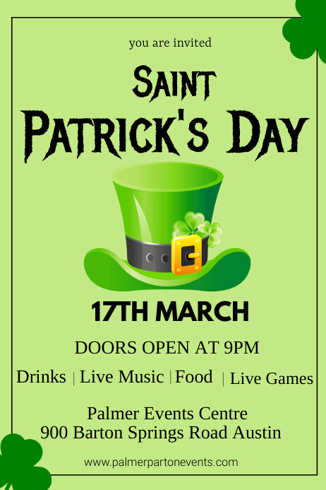 st patrick's flyer Плакат template