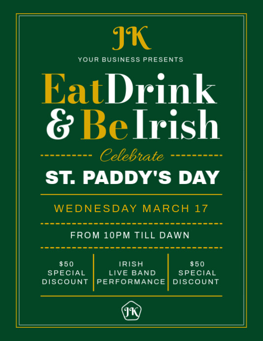 St Patrick day Flyer (US Letter) template