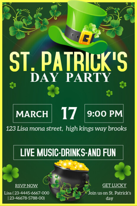 St Patrick day Poster template
