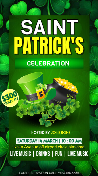St Patrick day invitation Instagram-verhaal template
