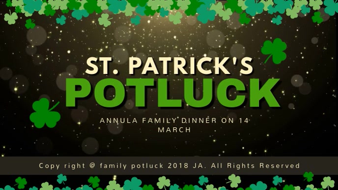 St Patrick S Potluck Cover Video Template St Patrick S Potluck Cover Video Template