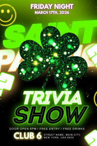 St Patrick Trivia Night Póster template