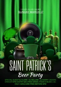 st patricks day beer party video A4 template