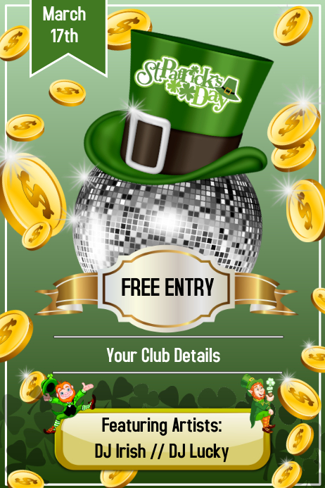 St Patricks Day Night Club Pub Template | PosterMyWall