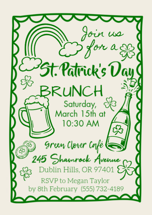 st patricks day party invitation Template | PosterMyWall