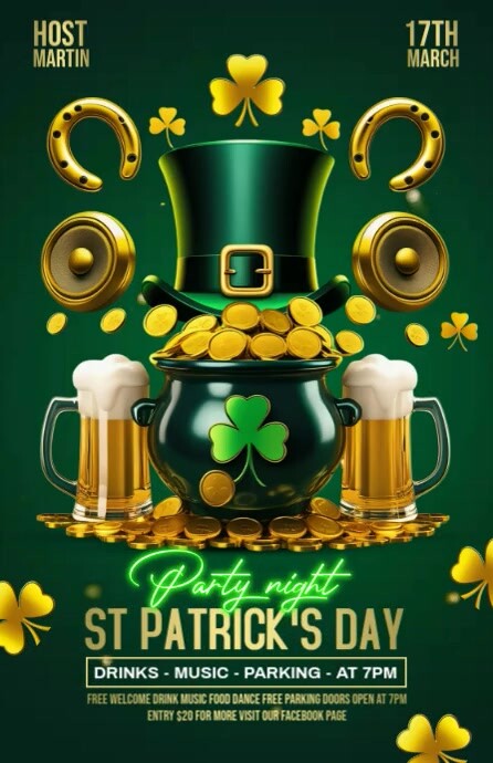 Plantilla de st patricks day party video template | PosterMyWall