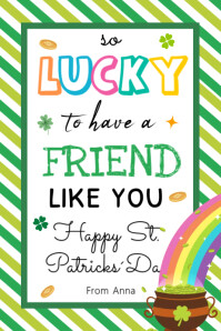 St Patricks Gift Tags Printable Banner 4' × 6' template