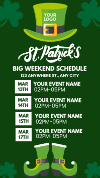 St. Patrick's Big Weekend Event Schedule Digital Display template