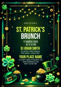 St. Patrick's Day Brunch Party  A4 template