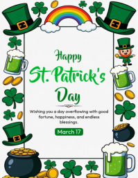 สีขาว St. Patrick's Day Celebration Ulotka Template
