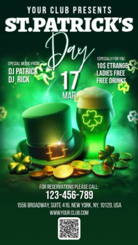 St. Patrick's Day 数字显示屏 (9:16) template