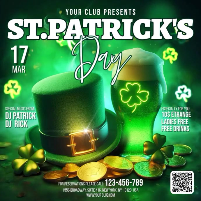 St. Patrick's Day Square (1:1) template