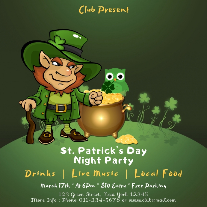 st. patrick's day Instagram 帖子 template
