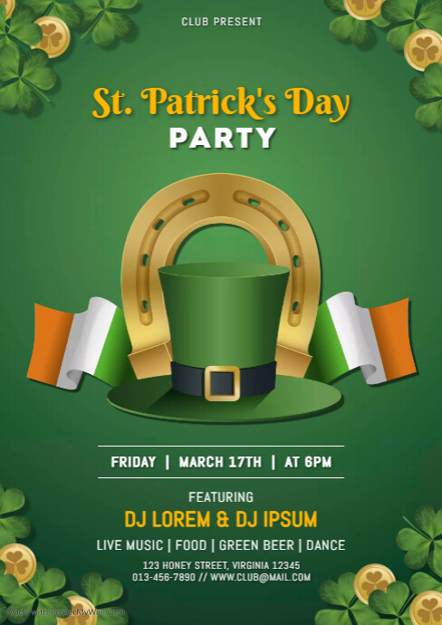 st. patrick's day A4 template