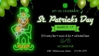 neon St. Patrick's Day Facebook Cover Video (16:9) template