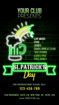 St. Patrick's Day Display Pantalla Digital (9:16) template