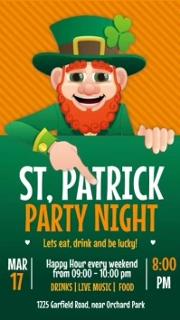 St. Patrick's Day flyer, Saint Patrick Video Instagram Story template