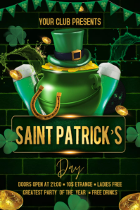 St. Patrick's Day Flyer Banner 4' × 6' template