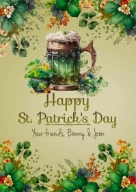 St. Patrick's Day Greeting Card A6 template