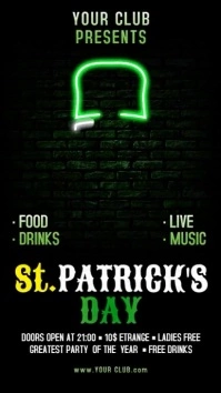 St. Patrick's Day Instagram งานแสดงผลงานแบบดิจิทัล (9:16) template