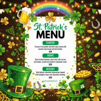 St. Patrick's Day Menu Square template
