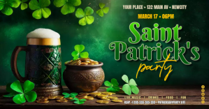 St. Patrick's Day Party Banner Изображение, которым поделились на Facebook template