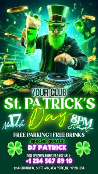 St. Patrick's Day Party Digital Display (9:16) template
