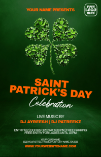 Green Orange St. Patrick's Day Party Flyer Template Tabloide