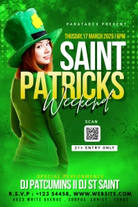 St. Patrick's Day party flyer Banner 4' × 6' template