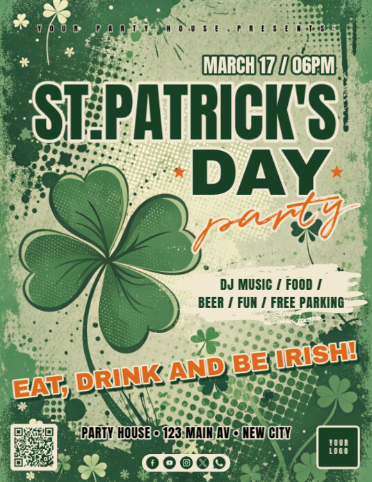St. Patrick's Day Party Flyer template