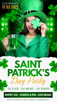 st. patrick's day party instagram story Digital Display (9:16) template