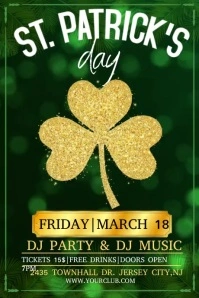 St. Patrick's day party video template Poster