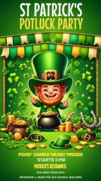 st. Patrick's day potluck party template Instagram Story