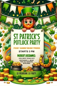 st. Patrick's day potluck party template Poster