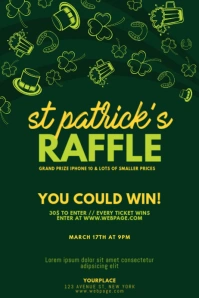 st. patrick's day raffle Flyer Template Poster