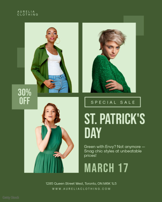St. Patrick's Day Retail Sale Instagram Portrait template