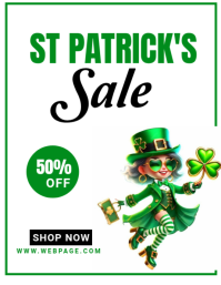 Wit St. Patrick's Day Sale Løbeseddel Template