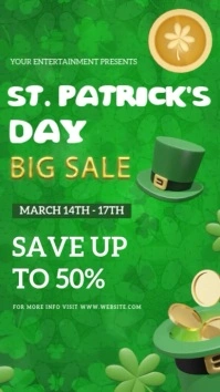 St. Patrick's day Sale story design template Instagram-Story