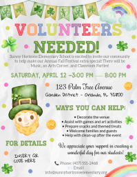St. Patrick's Day Volunteer Flyer Pamflet (Letter AS) template