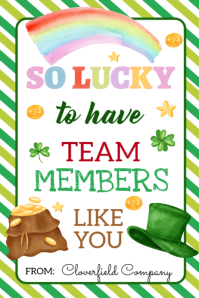 St. Patrick’s Day Employee Appreciation Tag Banner 4' × 6' template