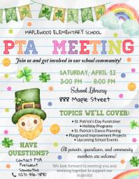 St. Patrick’s Day PTO Meeting Flyer (US Letter) template