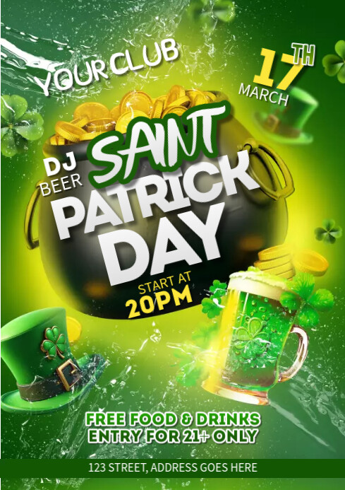 St. Patrick’s Day Pub Event Flyer Template | PosterMyWall