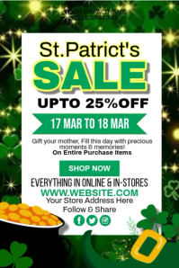 St. Patrick’s Holiday Discount Sale Poster template