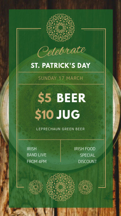 St. Patrick's Day Bar Event Instagram Story template